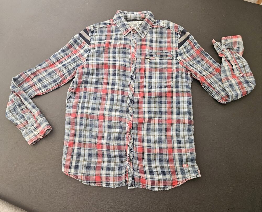 Buffalo David Bitton Western Style Shirt Size L, Vintage Snaps Super Soft COTTON